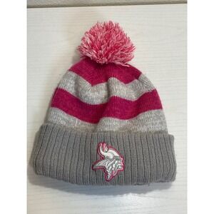 NFL Minnesota Vikings Breast Cancer Awareness Pom Pom Beanie Hat Women's‎